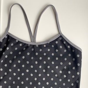 Lululemon | Black & Grey Polka Dot Power Y Tank